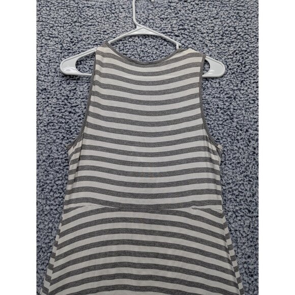 Boston Proper Knot Front V Neck Dress Womens S Knee Length Striped Casual Gray - Picture 5 of 12